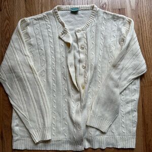 butter yellow Cable-Knit Cardigan